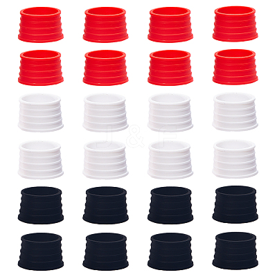 24Pcs 3 Colors Tennis Racket Handle Elastic Rubber Ring FIND-GF0004-51-1