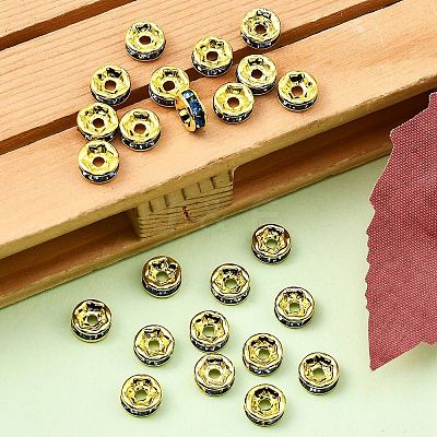 Brass Grade A Rhinestone Spacer Beads RSB036NF-14G-1