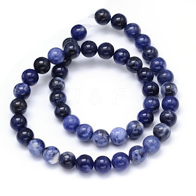 Round Natural Sodalite Beads Strands X-G-F222-39-10mm-1