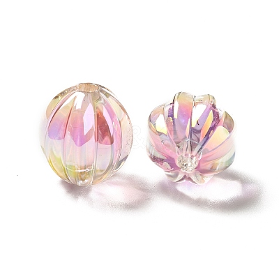 Two Tone UV Plating Rainbow Iridescent Acrylic Beads TACR-D010-05B-1