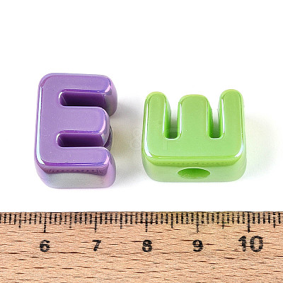 UV Plating Opaque Acrylic European Beads OACR-M027-03E-1