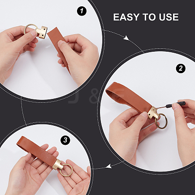 5 Sets 5 Colors Alloy Keychain Clasps DIY-WR0001-93-1
