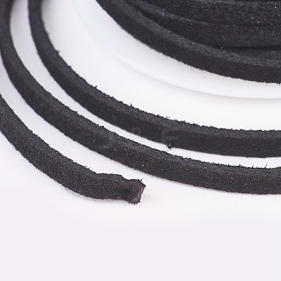 3x1.5mm Black Flat Faux Suede Cord X-LW-R003-01-1