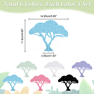6 Sets 6 Colors Acrylic Earring Display Stands EDIS-FH0001-10-1