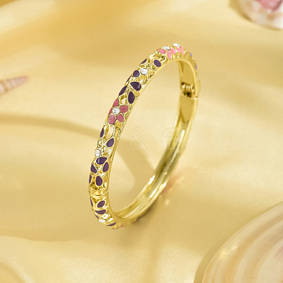 Enamel Flower Bangle with Rhinestone PF4009-4-1