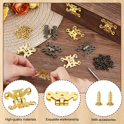 8Pcs 2 Colors Alloy Hinge FIND-GA0007-01-1