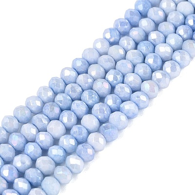 Anti-Tarnish Dyed Rondelle Glass Beads Strands EGLA-T021-3mm-17-04-1