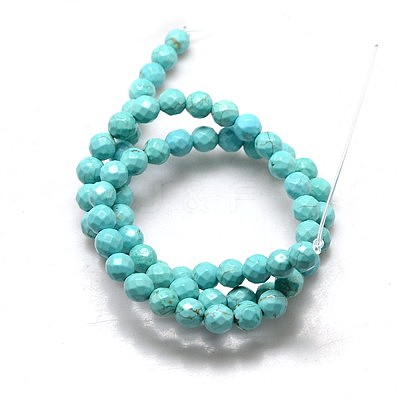Natural Howlite Round Beads Strands X-TURQ-L017-4mm-01B-1