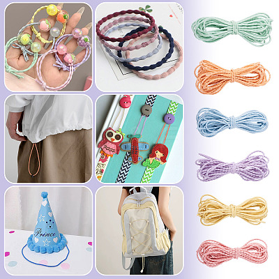 30M 6 Colors Polyester Elastic Cords EC-TA0001-07C-1