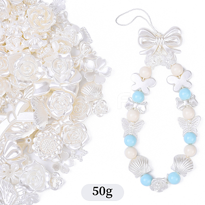 50G Acrylic Pearly Lustre Beads OACR-YW0002-63A-1