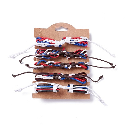 Leather Cord Bracelets Set for Men Women LS-BJEW-C005-02B-1