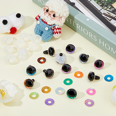 40 Sets 10 Colors Plastic Doll Craft Eyes KY-FH0001-42B-1