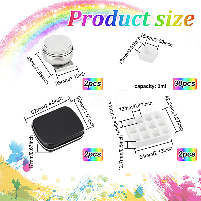 2 Sets Iron Watercolor Paints & Nail Polish Tins Storage Box MRMJ-BC0003-46-1