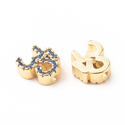 Rack Plating Brass Cubic Zirconia Beads KK-B051-04G-05-1