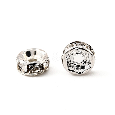 Brass Grade A Rhinestone Spacer Beads RB-A014-Z6mm-01S-1