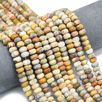 Natural Crazy Agate Beads Strands G-P575-A04-8x5mm-01-1