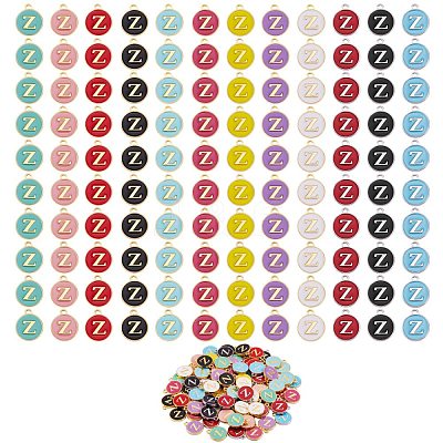 120Pcs 12 Colors Golden Plated Alloy Charms ENAM-SZ0001-64Z-1