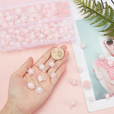 189Pcs 10 Style Transparent Acrylic Beads TACR-PH0001-34-1