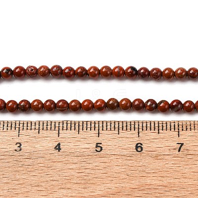 Natural Red Jasper Round Bead Strands G-A130-3mm-08-01-1