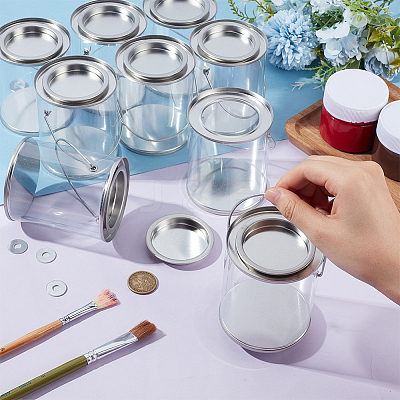 Clear Plastic Party Favor Cans CON-WH0086-220-1