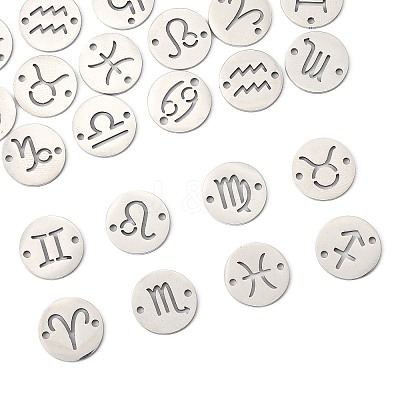 24Pcs 12 Styles 201 Stainless Steel Links/Connectors STAS-FS0001-98-1