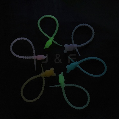 Luminous Silicone Cable Zip Ties AJEW-P104-01A-1