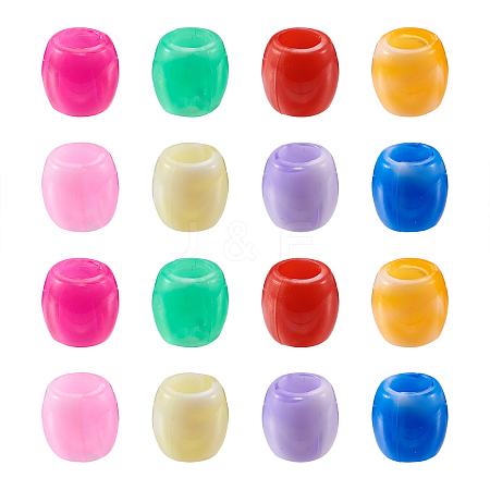 80Pcs 8 Colors Acrylic European Beads MACR-MP0001-01-1