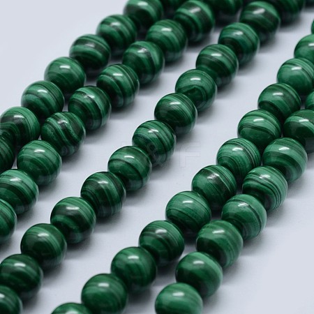 Natural Malachite Beads Strands G-F571-27AA1-7mm-1