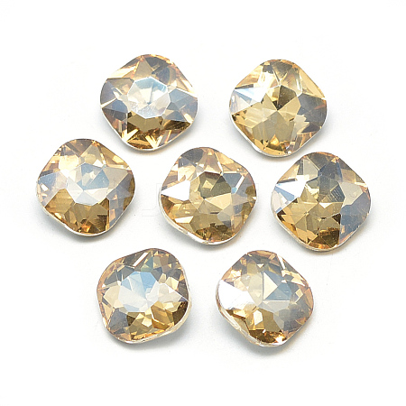 Pointed Back Glass Rhinestone Cabochons RGLA-T032-12x12mm-09-1