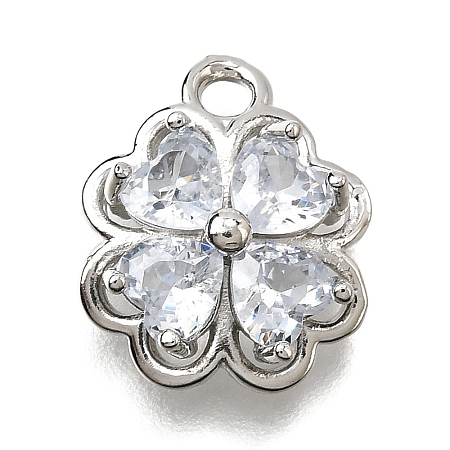 Brass Micro Pave Cubic Zirconia Pendants KK-D385-01P-01-1