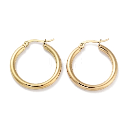 Ring 304 Stainless Steel Hoop Earrings for Women Men EJEW-B049-01B-G-1