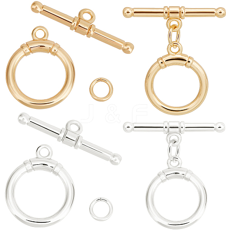 Beebeecraft 10Pcs 2 Colors Brass Toggle Clasps KK-BBC0013-61-1