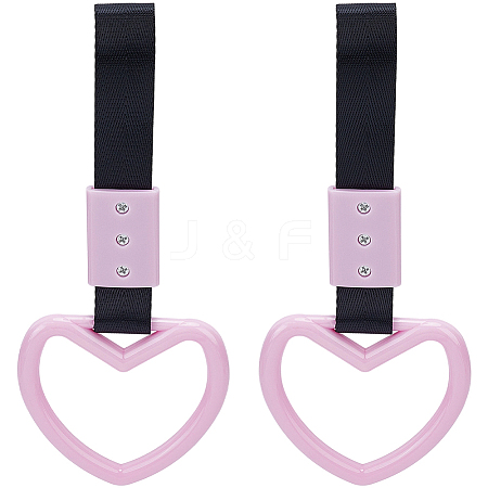 2Pcs ABS Plastic Heart Rear Bumper Warning Handle Ring HJEW-SP0001-49A-1
