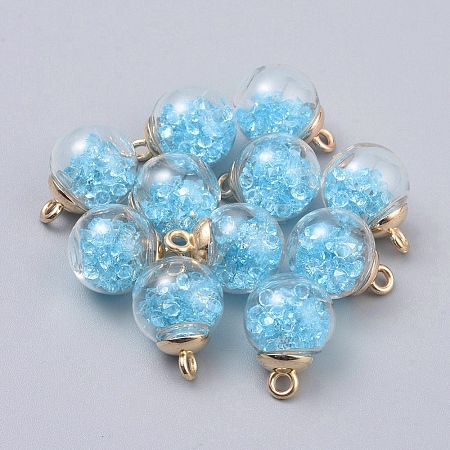 Transparent Glass Globe Pendants GLAA-TAC0002-J15-1