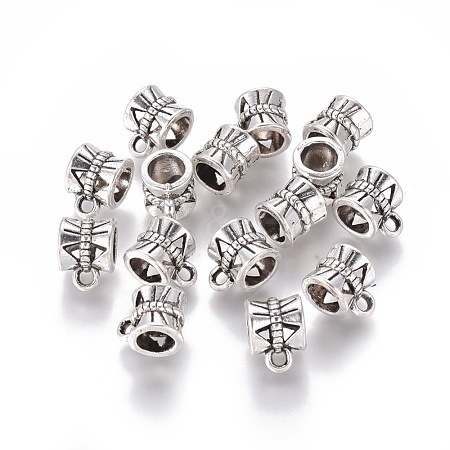 Tibetan Style Alloy Tube Bails TIBE-30047-AS-NR-1