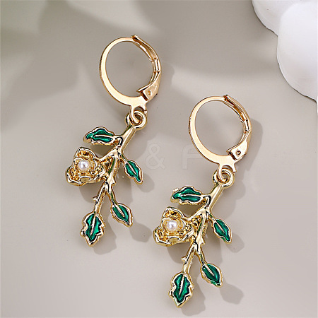 Alloy Enamel Hoop Dangle Earrings for Women WG9295C-06-1