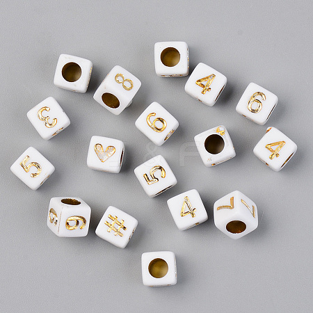 PVD Vacuum Plating Acrylic Beads LS-PACR-T010-004G-1