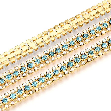 Iron Rhinestone Cup Chains CH-T006-04G-03-1