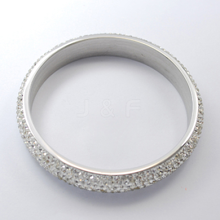 Fashion 304 Stainless Steel Wedding Diamond Bangles X-BJEW-R162-4-1