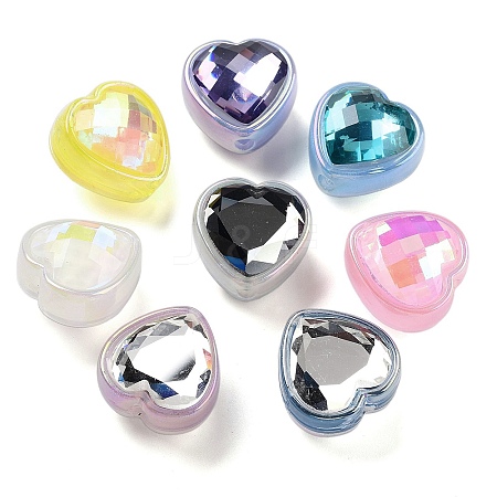 UV Plating Rhinestone Acrylic Beads OACR-S139-02-1