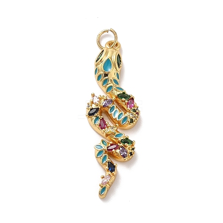 Rack Plating Brass Micro Pave Cubic Zirconia Pendants X-KK-A160-12G-1