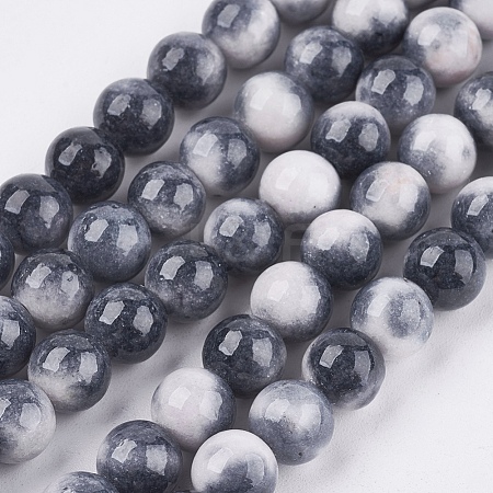Natural White Jade Beads Strands X-G-H1627-8MM-2-1
