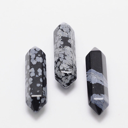 Faceted Natural Snowflake Obsidian Healing Stones LS-G-K013-30mm-01-1
