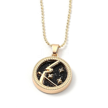 Alloy Rhinestone Pendant Necklaces NJEW-H306-A10-G-1