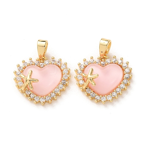 Brass Micro Pave Clear Cubic Zirconia Pendants KK-A304-26G-02-1