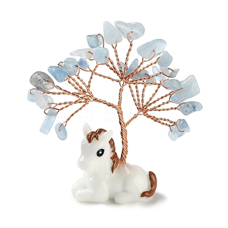 Natural Aquamarine Chips Tree of Life Decorations DJEW-A017-01Q-1