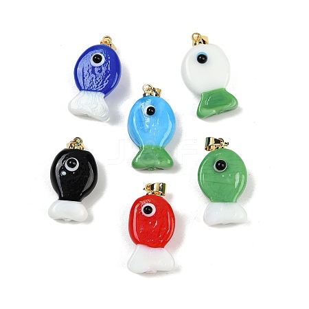 Handmade Lampwork Pendants X1-LAMP-A007-01G-01-1