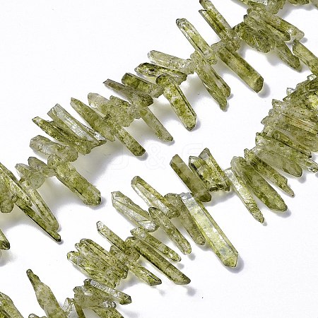 Natural Crackle Quartz Crystal Dyed Beads Strands G-I345-04A-1