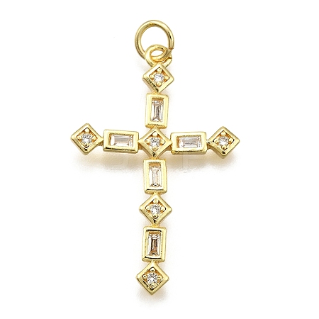 Brass Micro Pave Cubic Zirconia Pendants KK-Z100-34G-01-1
