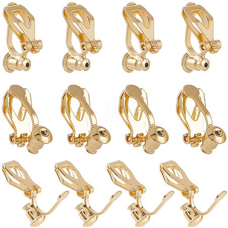 24Pcs Brass Clip-on Earring Findings FIND-SC0013-11G-1